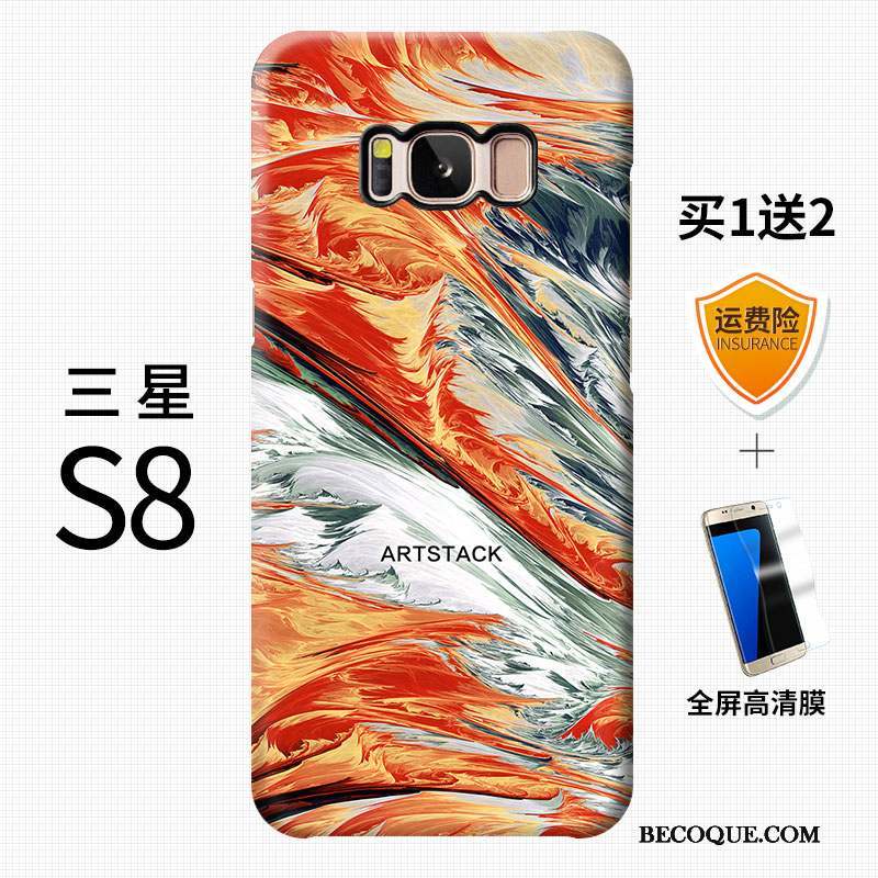 Samsung Galaxy S8+ Coque De Téléphone Incassable Rose Difficile Délavé En Daim Personnalité