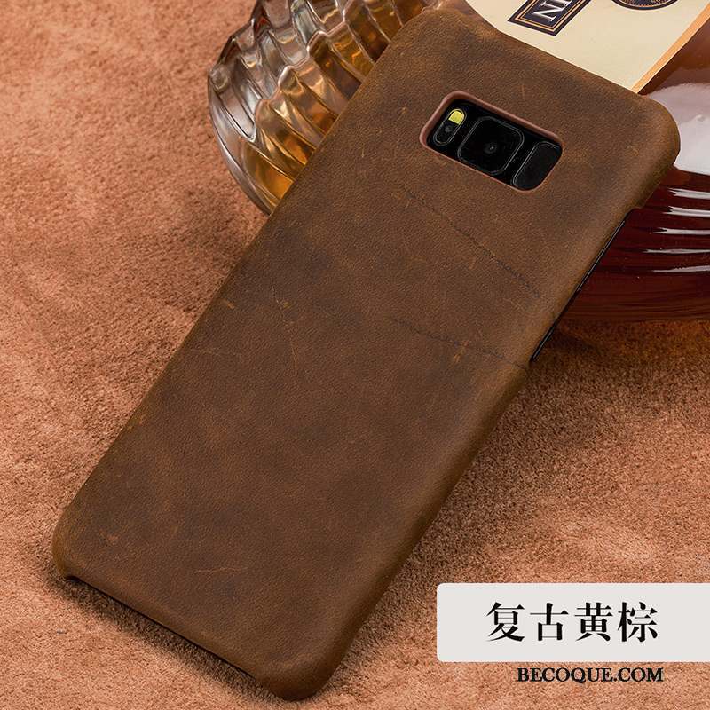 Samsung Galaxy S8+ Coque De Téléphone Mode Luxe Étui En Cuir Vin Rouge Tendance