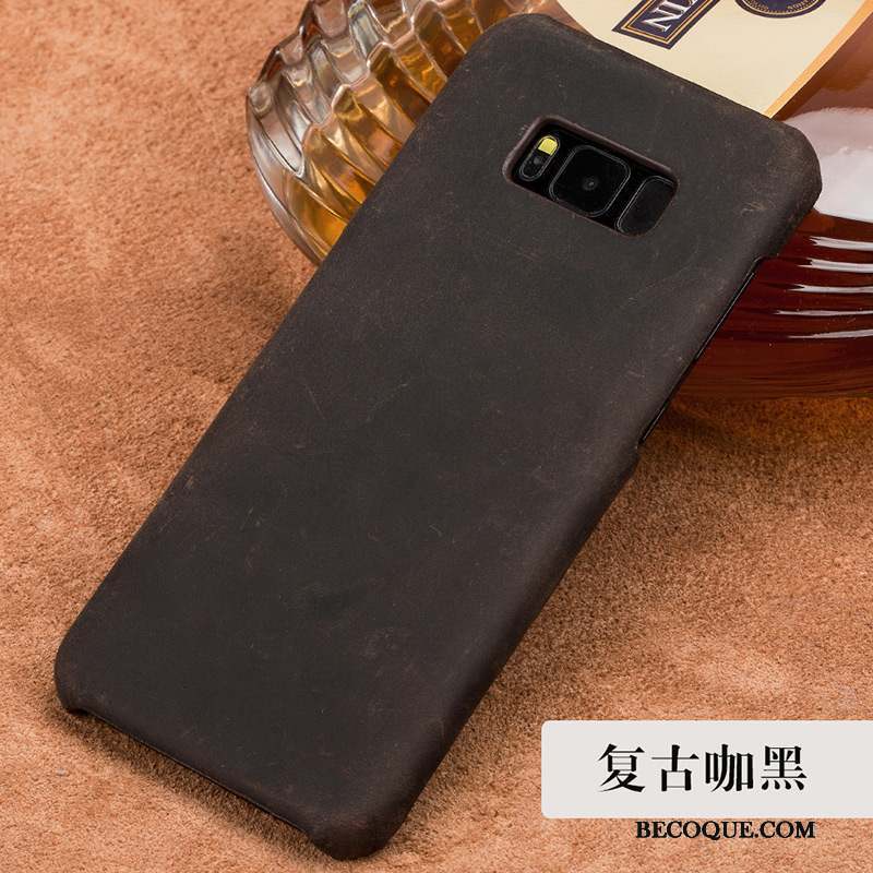 Samsung Galaxy S8+ Coque De Téléphone Mode Luxe Étui En Cuir Vin Rouge Tendance