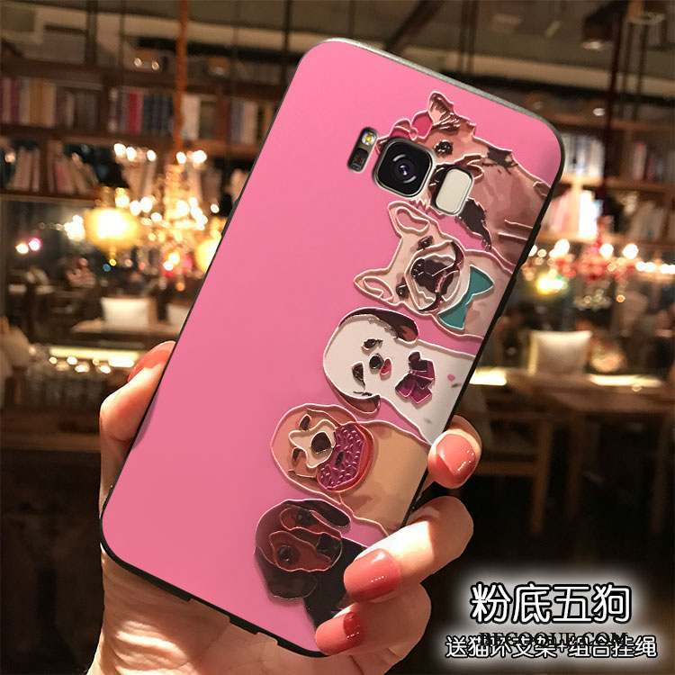 Samsung Galaxy S8+ Coque De Téléphone Rose Charmant Silicone Étui Ornements Suspendus