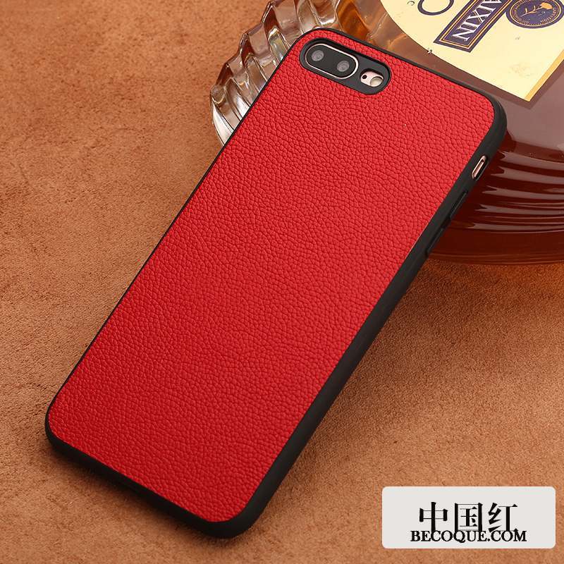 Samsung Galaxy S8+ Coque De Téléphone Rouge Luxe Simple Incassable Étui En Cuir