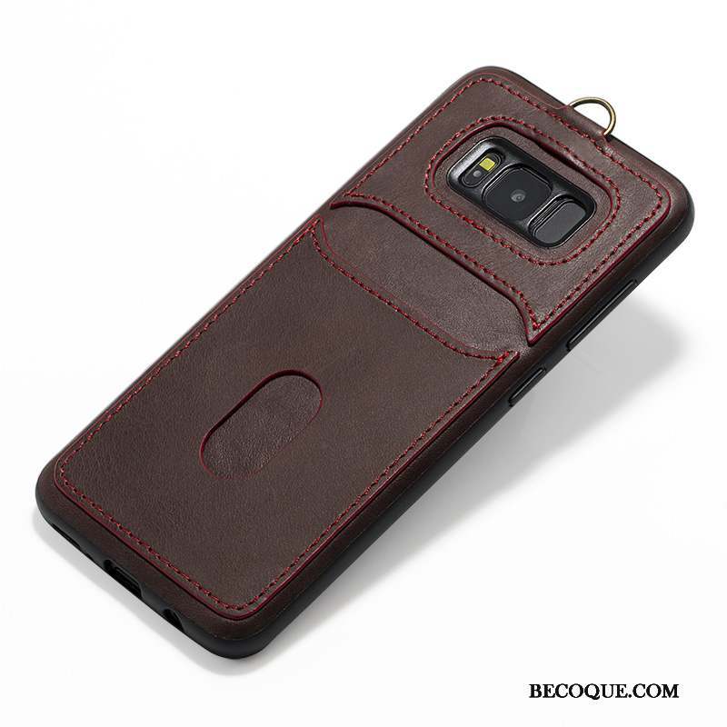 Samsung Galaxy S8 Coque De Téléphone Tout Compris Rouge Protection Étui En Cuir Couvercle Arrière