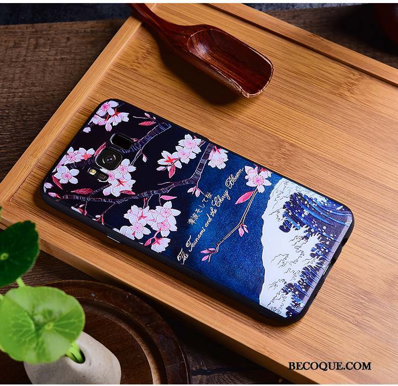 Samsung Galaxy S8+ Coque De Téléphone Vintage Tout Compris Style Chinois Gaufrage Multicolore