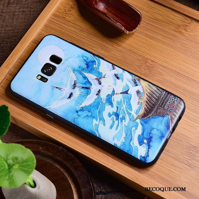 Samsung Galaxy S8+ Coque De Téléphone Vintage Tout Compris Style Chinois Gaufrage Multicolore