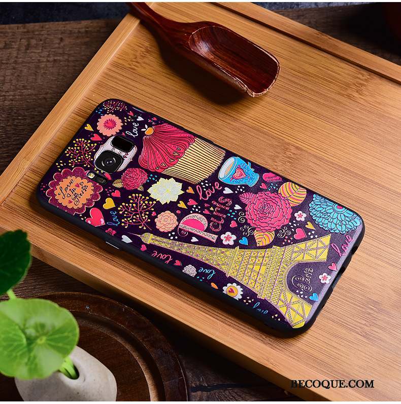 Samsung Galaxy S8+ Coque De Téléphone Vintage Tout Compris Style Chinois Gaufrage Multicolore
