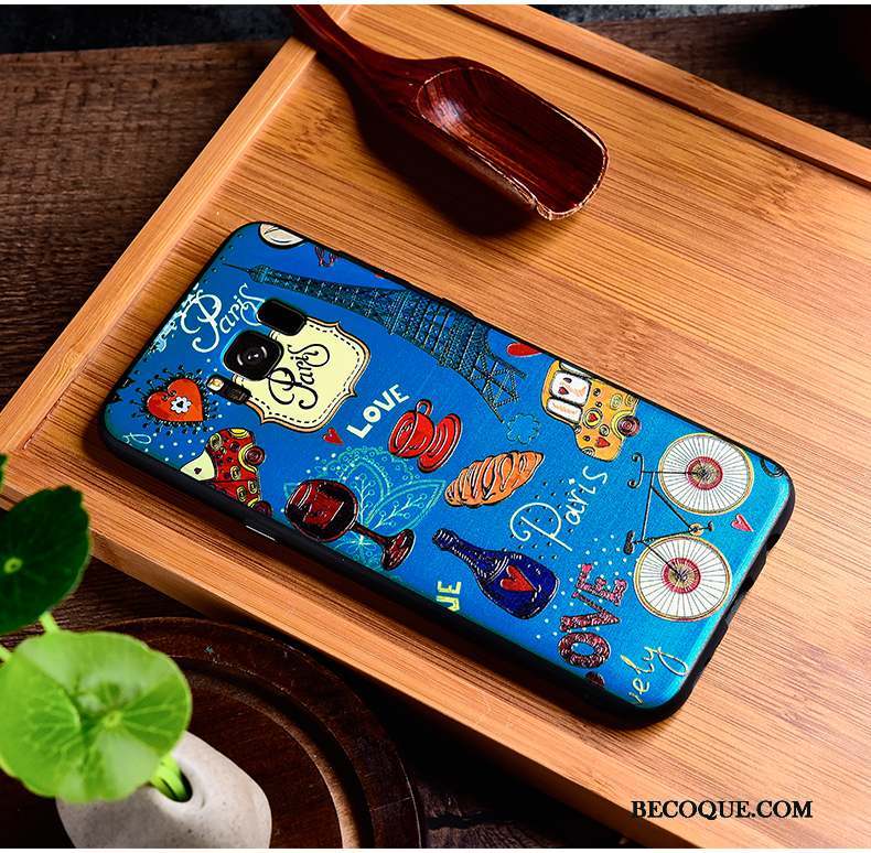 Samsung Galaxy S8+ Coque De Téléphone Vintage Tout Compris Style Chinois Gaufrage Multicolore