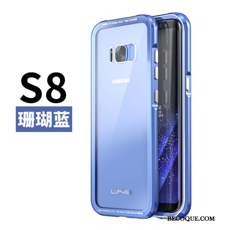 Samsung Galaxy S8 Coque De Téléphone Étui Protection Bleu Métal Créatif