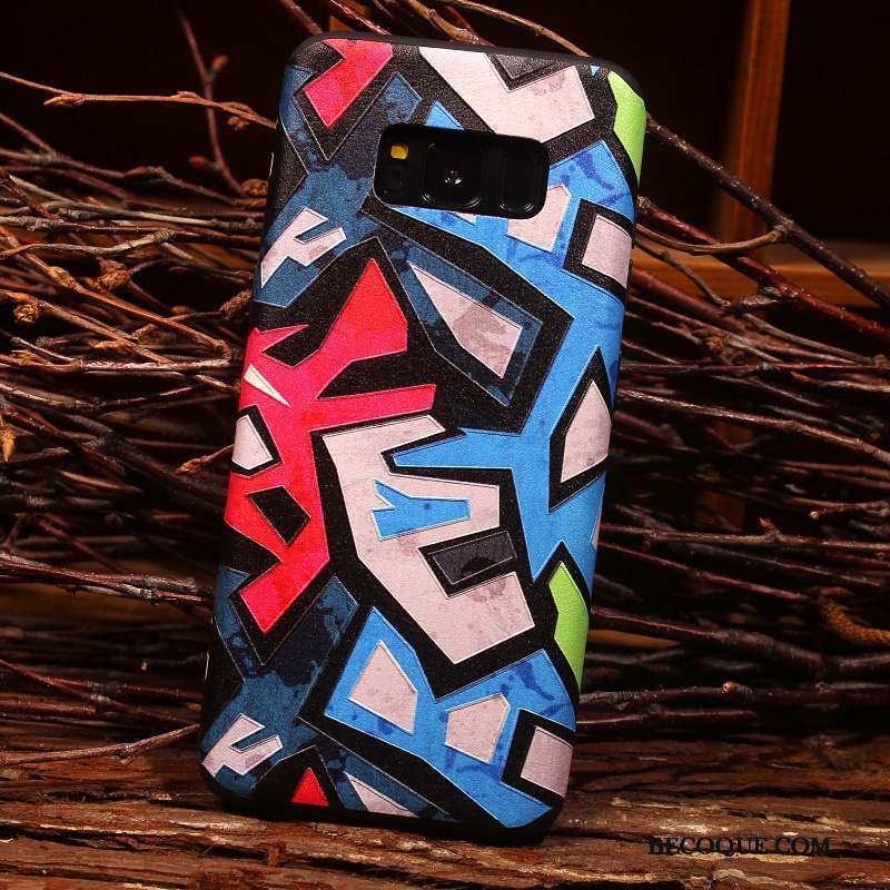 Samsung Galaxy S8 Coque Fluide Doux Créatif Incassable Silicone Multicolore Délavé En Daim