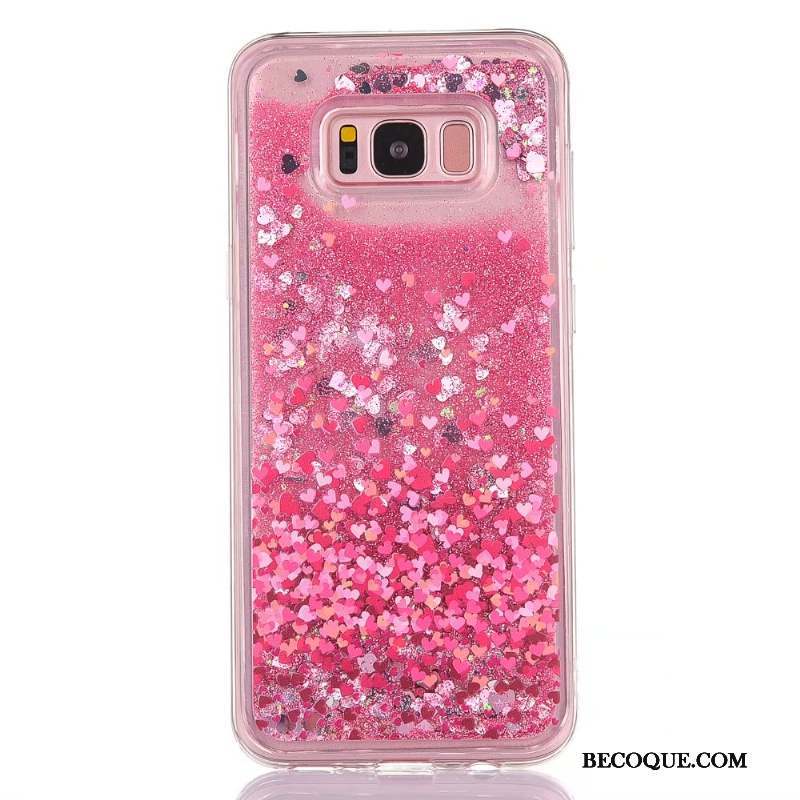 Samsung Galaxy S8 Coque Fluide Doux Tout Compris Dessin Animé Rose Liquide Créatif