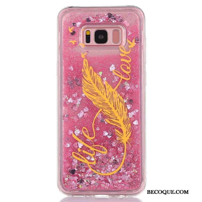 Samsung Galaxy S8 Coque Fluide Doux Tout Compris Dessin Animé Rose Liquide Créatif