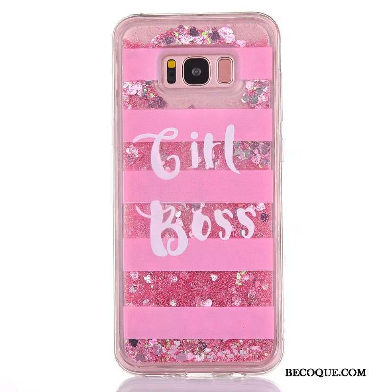 Samsung Galaxy S8 Coque Fluide Doux Tout Compris Dessin Animé Rose Liquide Créatif