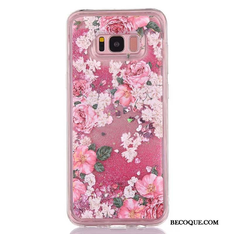 Samsung Galaxy S8 Coque Fluide Doux Tout Compris Dessin Animé Rose Liquide Créatif