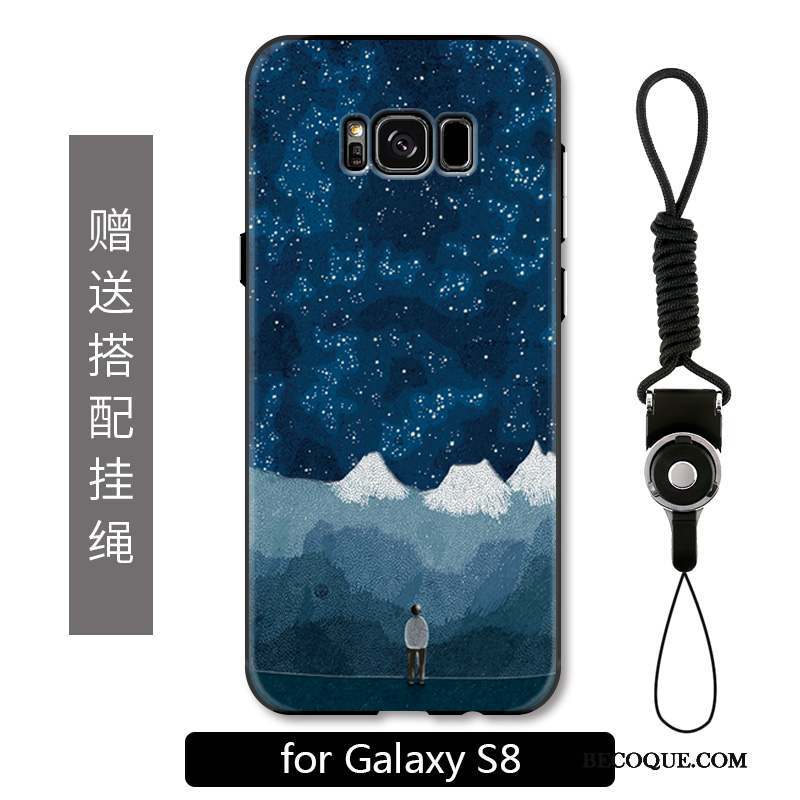 Samsung Galaxy S8 Coque Gaufrage Ornements Suspendus Tout Compris Créatif Peinture Étui