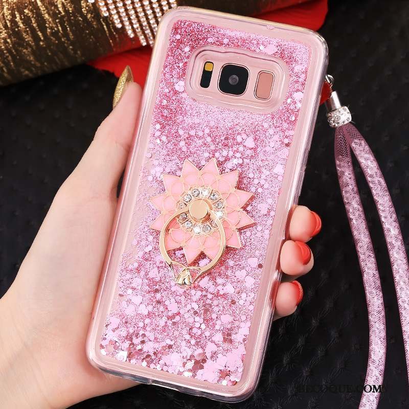 Samsung Galaxy S8 Coque Incassable Protection Rose Quicksand Silicone Tout Compris