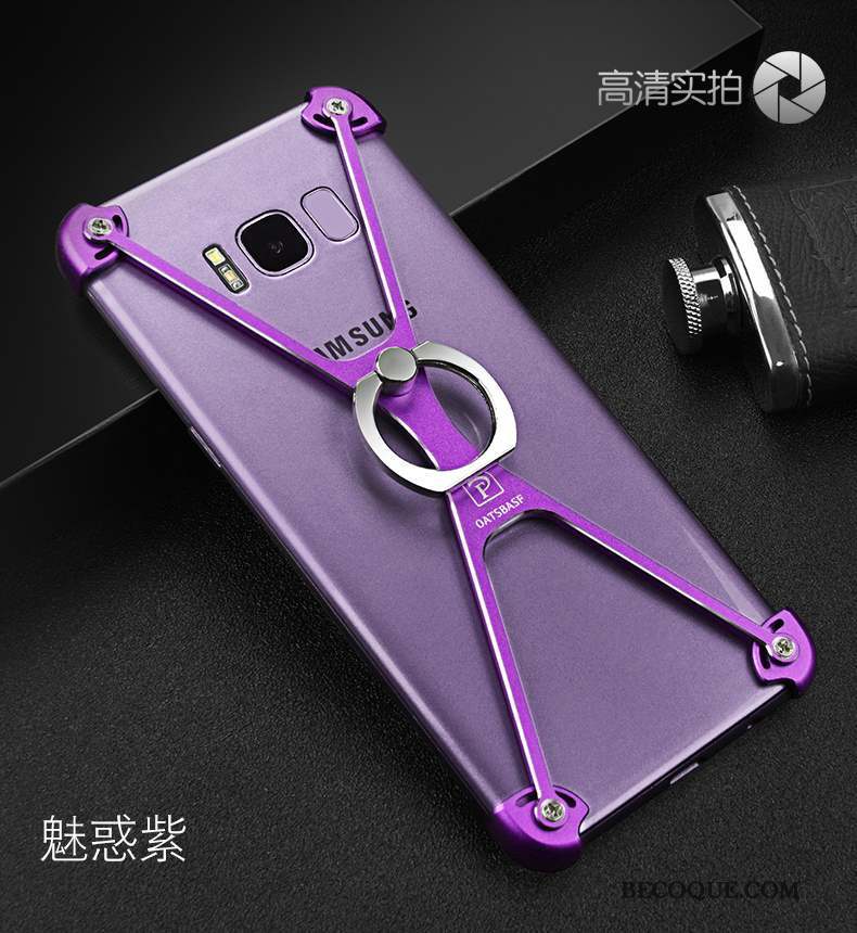 Samsung Galaxy S8+ Coque Métal Violet De Téléphone Border Personnalité