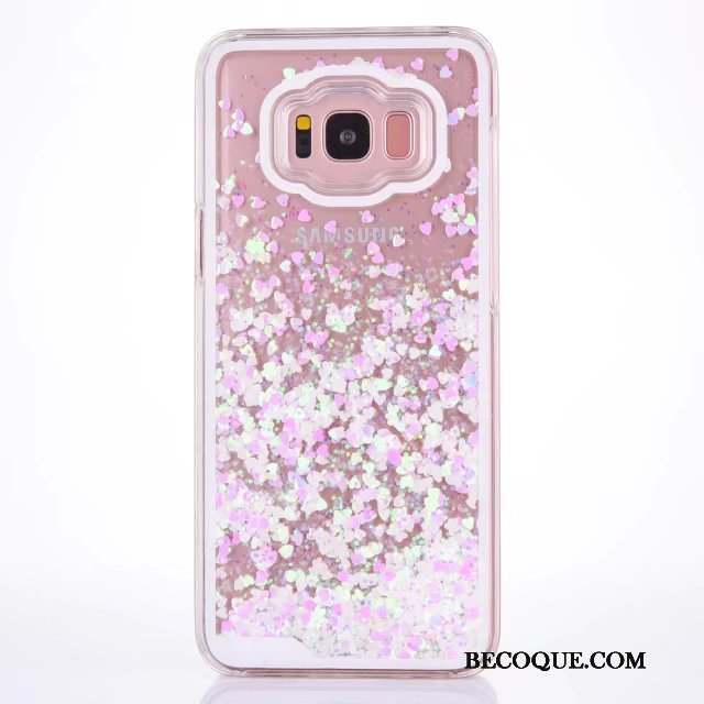 Samsung Galaxy S8 Coque Protection Quicksand Frais Liquide Rose Petit