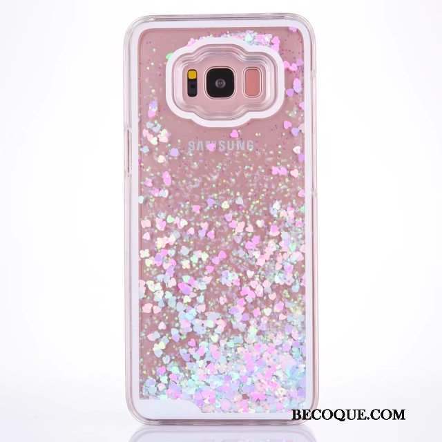 Samsung Galaxy S8 Coque Protection Quicksand Frais Liquide Rose Petit