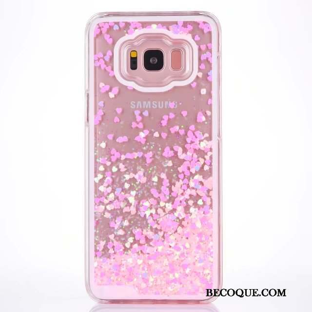 Samsung Galaxy S8 Coque Protection Quicksand Frais Liquide Rose Petit