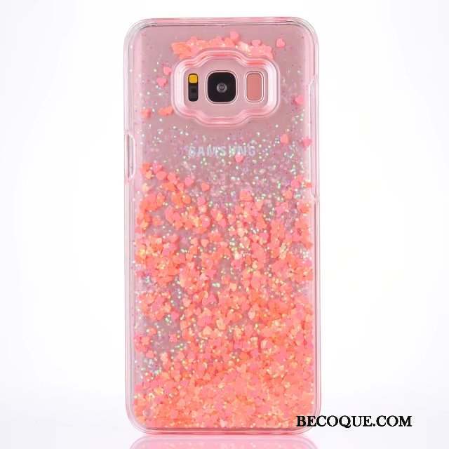 Samsung Galaxy S8 Coque Protection Quicksand Frais Liquide Rose Petit