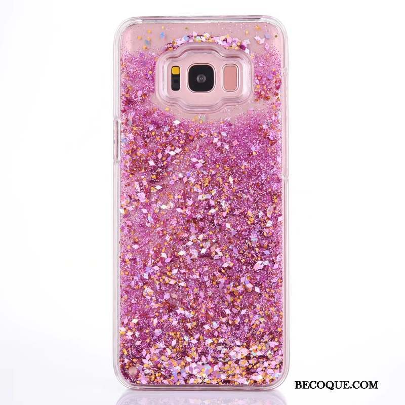 Samsung Galaxy S8 Coque Protection Quicksand Frais Liquide Rose Petit