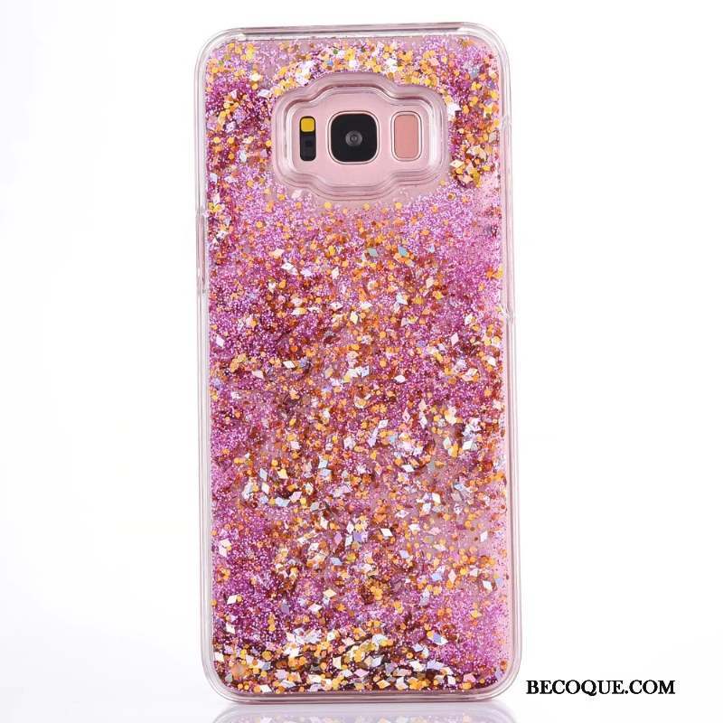 Samsung Galaxy S8 Coque Protection Quicksand Frais Liquide Rose Petit