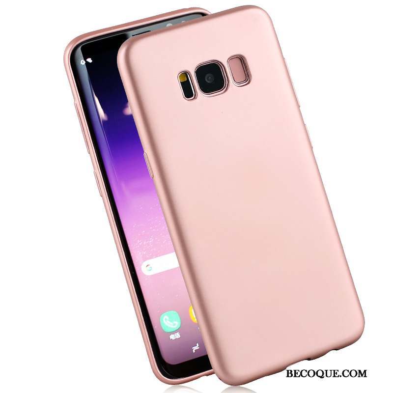 Samsung Galaxy S8+ Coque Silicone Fluide Doux Délavé En Daim Protection Étui Rose