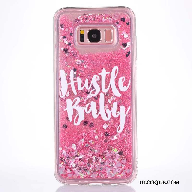 Samsung Galaxy S8+ Coque Tendance Quicksand Créatif Rose Dessin Animé Tout Compris