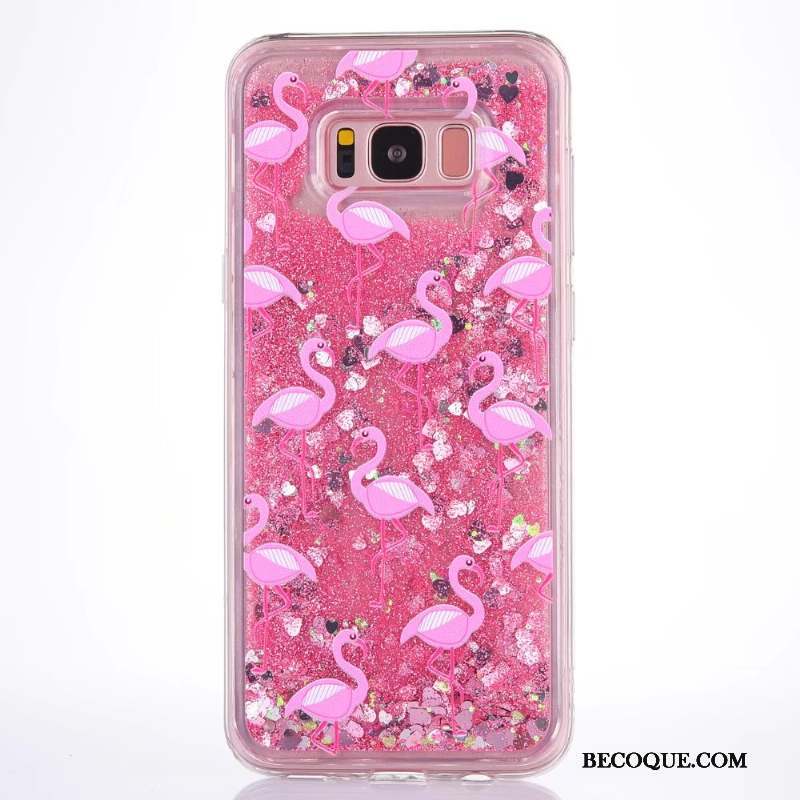 Samsung Galaxy S8+ Coque Tendance Quicksand Créatif Rose Dessin Animé Tout Compris