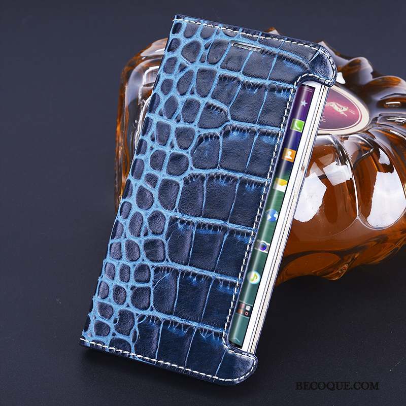 Samsung Galaxy S8+ Coque Étui Housse Étui En Cuir Bleu Silicone Protection