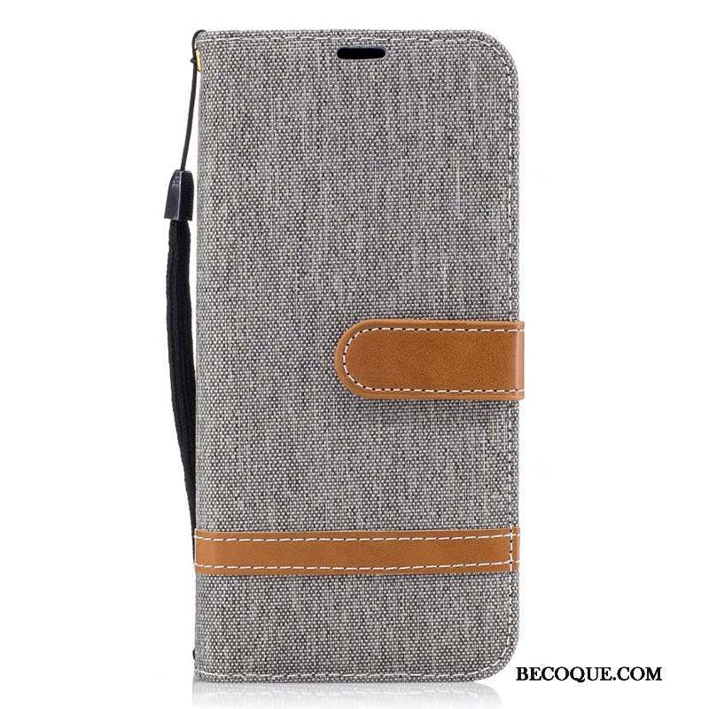 Samsung Galaxy S8 Coque Étui Portefeuille Étui En Cuir Téléphone Portable En Denim Protection