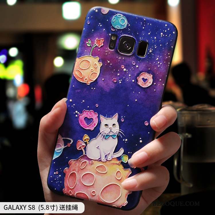 Samsung Galaxy S8 Créatif Violet Silicone Personnalité Tout Compris Coque De Téléphone