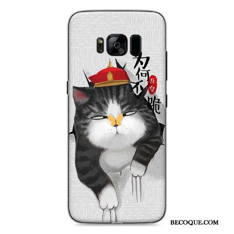 Samsung Galaxy S8 Dessin Animé Coque De Téléphone Peinture Charmant Gris Étui