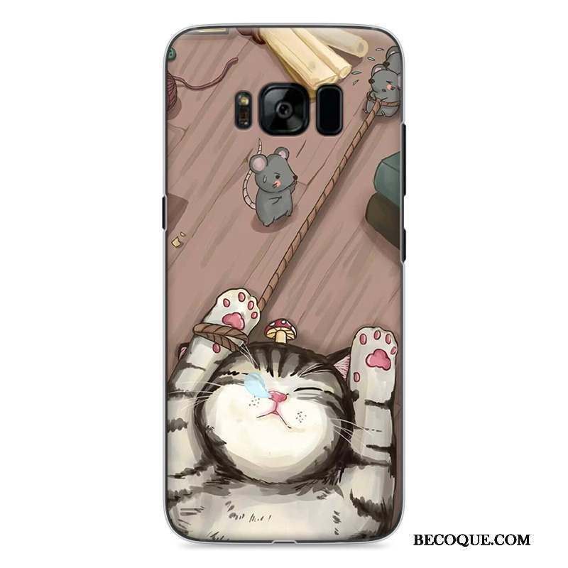 Samsung Galaxy S8 Dessin Animé Coque De Téléphone Peinture Charmant Gris Étui