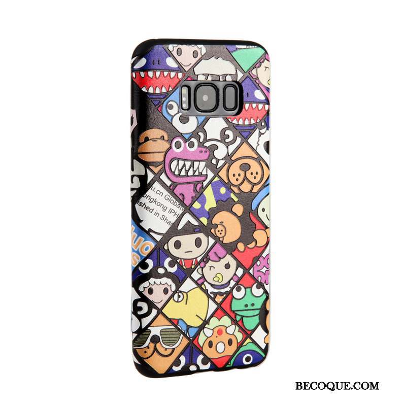 Samsung Galaxy S8+ Fluide Doux Noir Coque De Téléphone Étui Tendance Dessin Animé