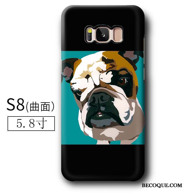 Samsung Galaxy S8 Gris Dessin Animé Bovins Délavé En Daim Coque De Téléphone Incassable