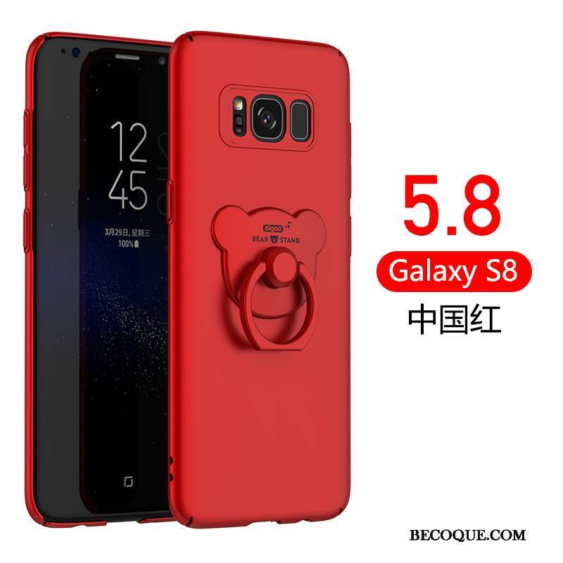 Samsung Galaxy S8 Incassable Coque De Téléphone Étui Délavé En Daim Anneau Très Mince