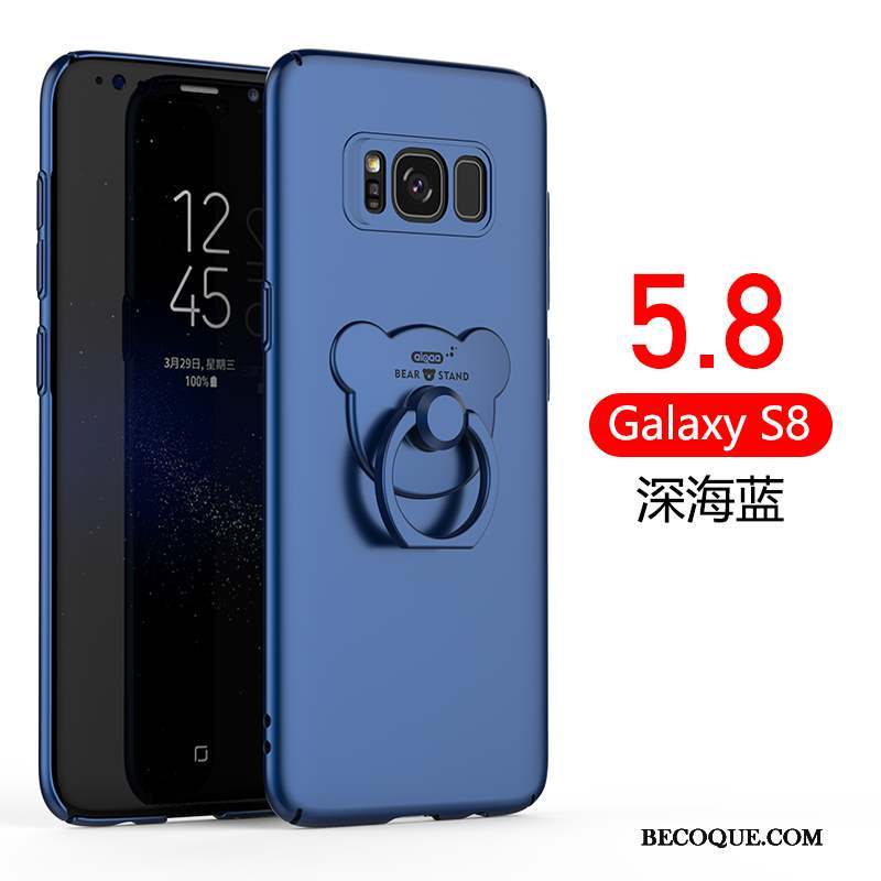 Samsung Galaxy S8 Incassable Coque De Téléphone Étui Délavé En Daim Anneau Très Mince