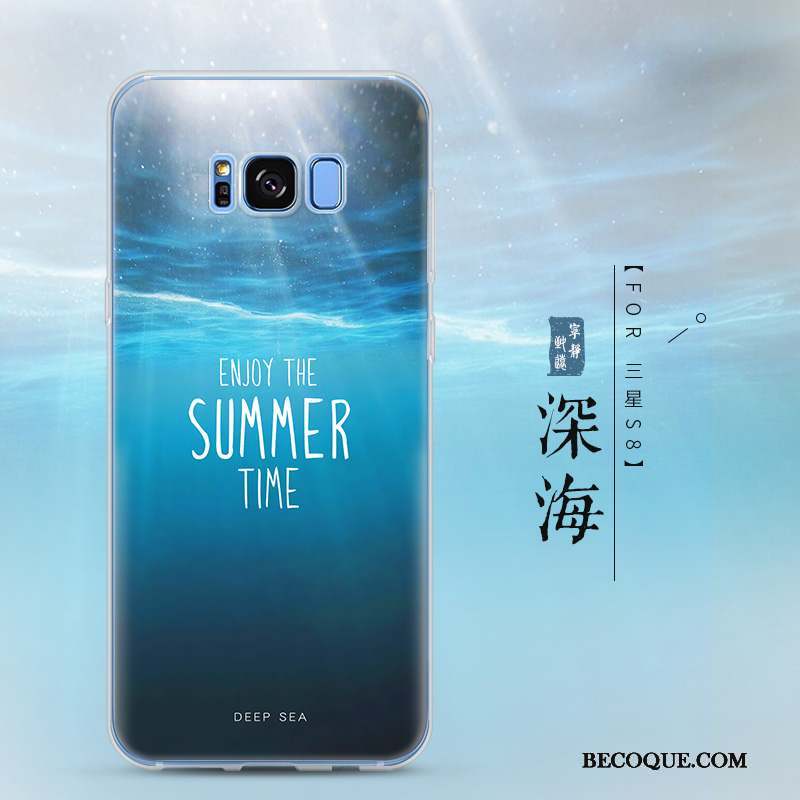 Samsung Galaxy S8 Incassable Silicone Bleu Coque De Téléphone Créatif Étui