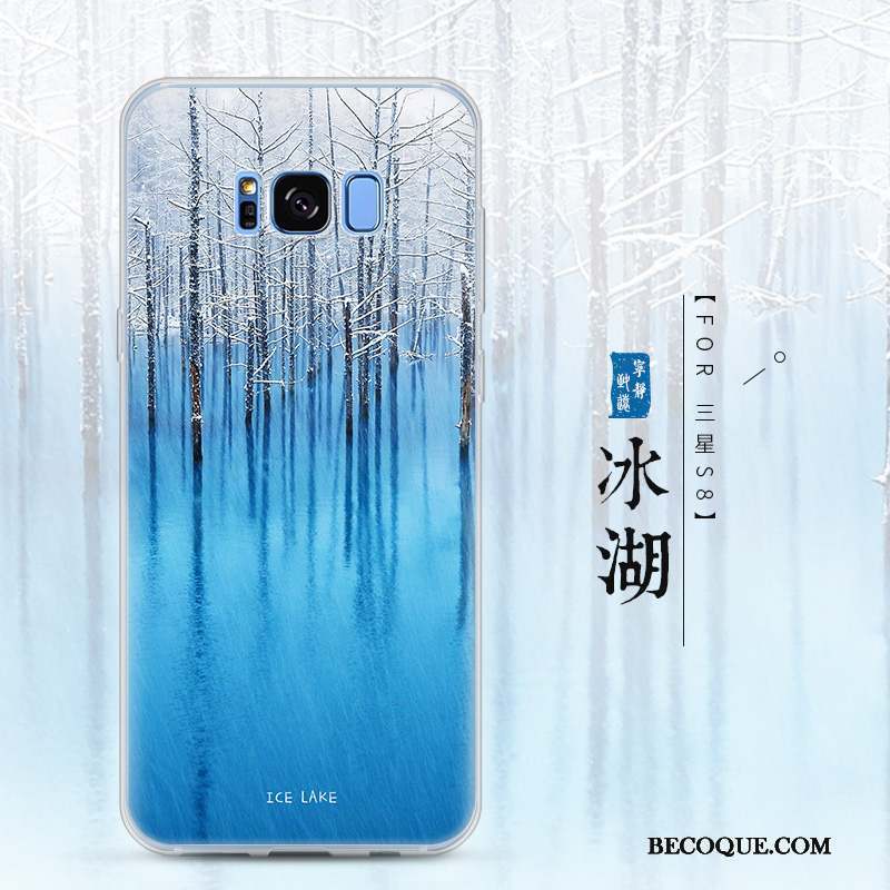 Samsung Galaxy S8 Incassable Silicone Bleu Coque De Téléphone Créatif Étui