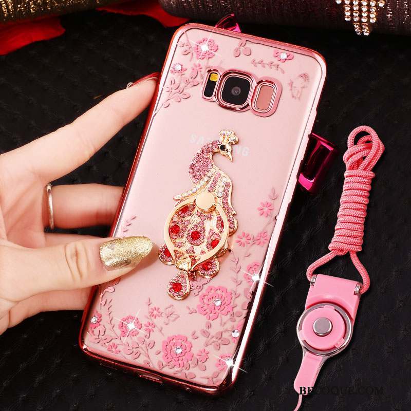 Samsung Galaxy S8 Incassable Silicone Strass Coque De Téléphone Étui Anneau