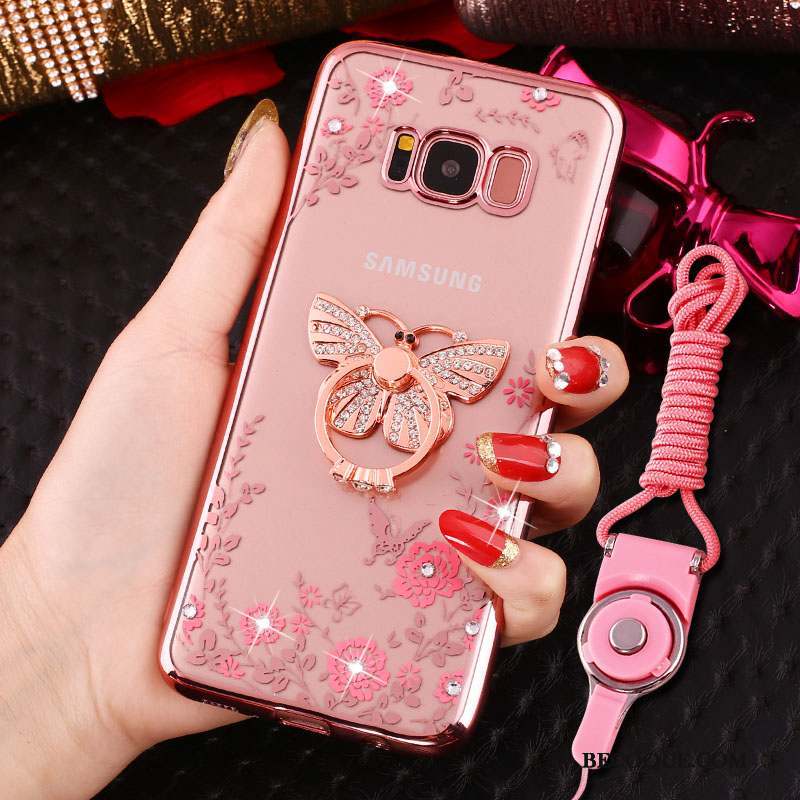 Samsung Galaxy S8 Incassable Silicone Strass Coque De Téléphone Étui Anneau