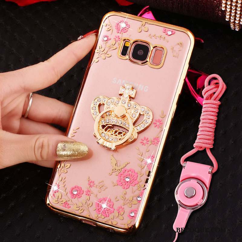 Samsung Galaxy S8 Incassable Silicone Strass Coque De Téléphone Étui Anneau