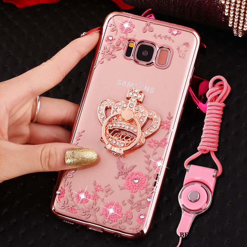 Samsung Galaxy S8 Incassable Silicone Strass Coque De Téléphone Étui Anneau