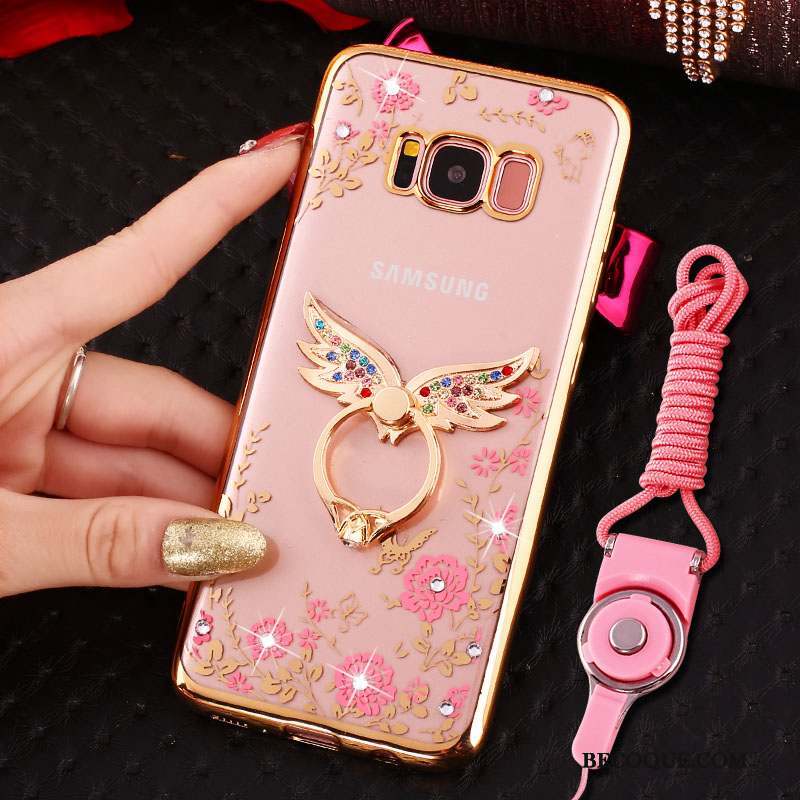 Samsung Galaxy S8 Incassable Silicone Strass Coque De Téléphone Étui Anneau