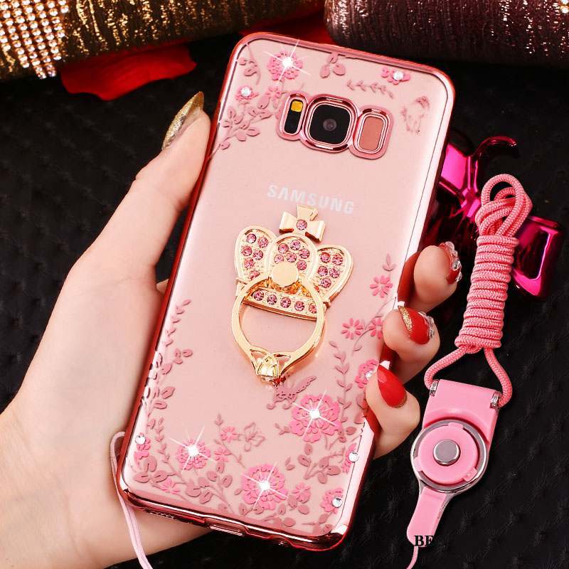 Samsung Galaxy S8 Incassable Silicone Strass Coque De Téléphone Étui Anneau