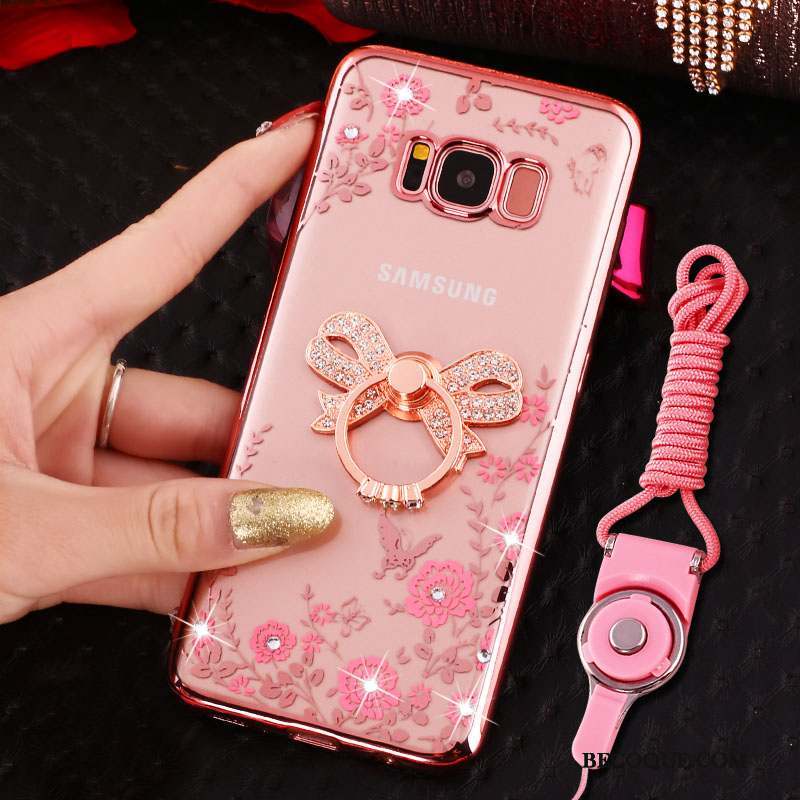 Samsung Galaxy S8 Incassable Silicone Strass Coque De Téléphone Étui Anneau