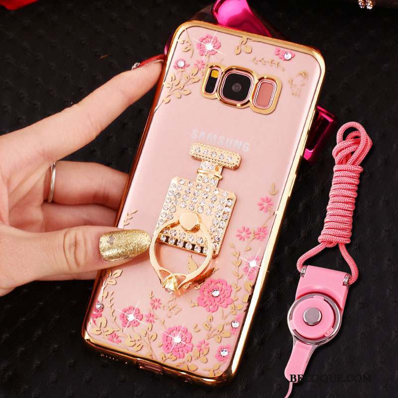 Samsung Galaxy S8 Incassable Silicone Strass Coque De Téléphone Étui Anneau