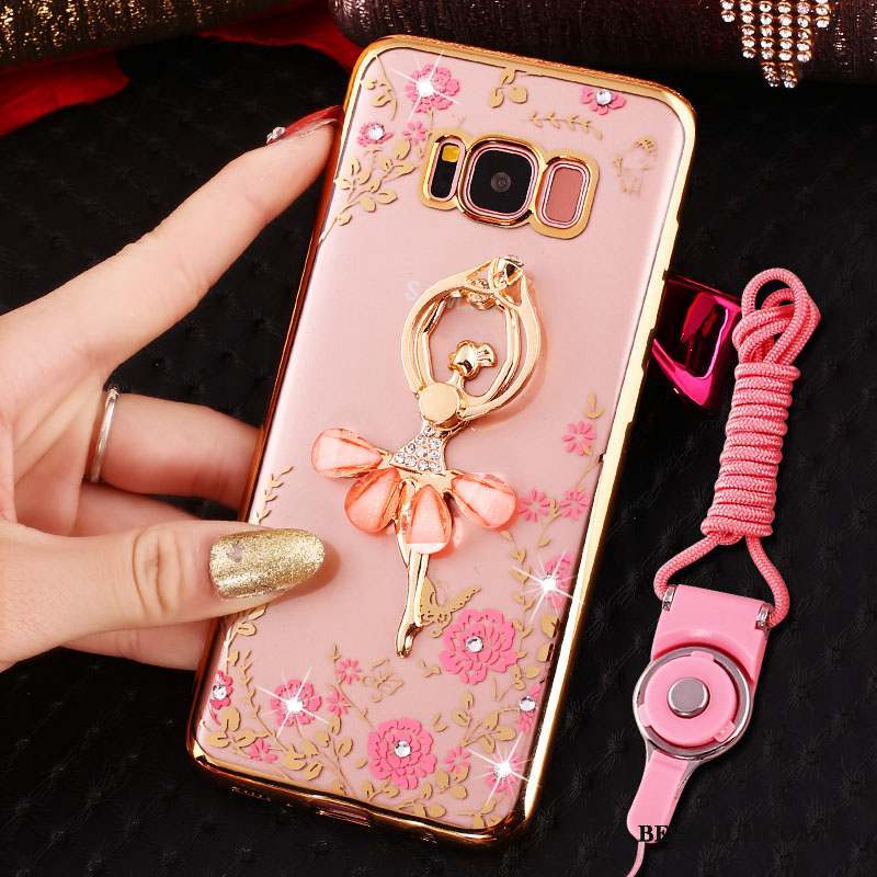 Samsung Galaxy S8 Incassable Silicone Strass Coque De Téléphone Étui Anneau