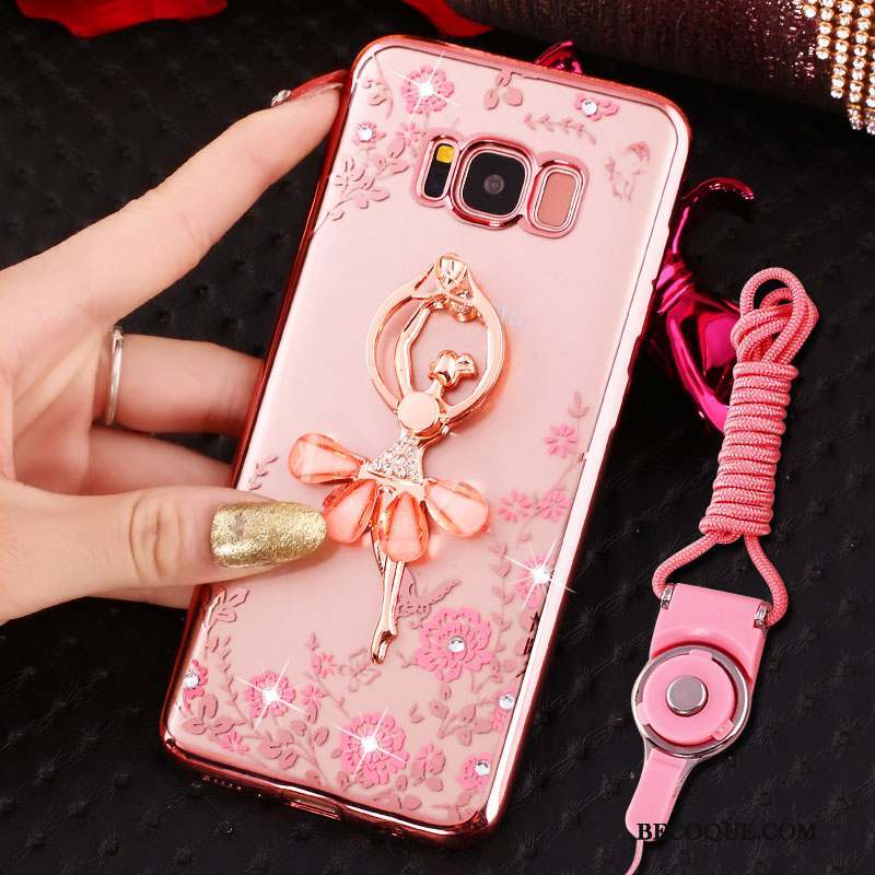 Samsung Galaxy S8 Incassable Silicone Strass Coque De Téléphone Étui Anneau