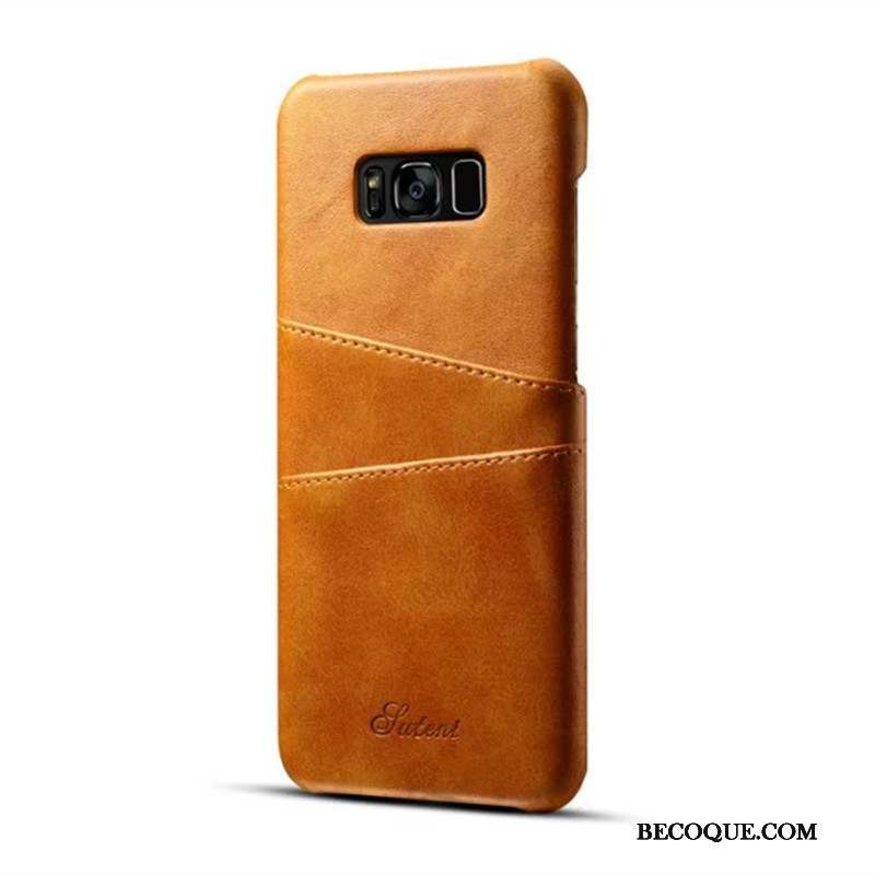 Samsung Galaxy S8 Jaune Étui Protection Étui En Cuir Incassable Coque De Téléphone